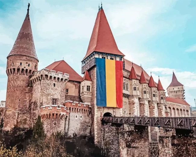 hunyad castle romania diamond paints Hunyad Castle Romania Diamond Painting