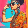 Indian Girl Pop Art Diamond Painting