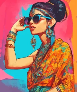 Indian Girl Pop Art Diamond Painting