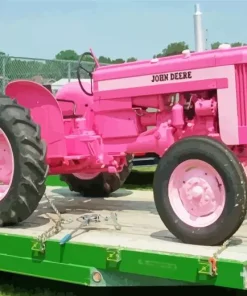 John Deere Pink Tractor Diamond Painting