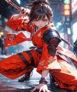Katana Girl Diamond Painting