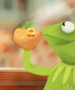 Kermit Drinking Tea Diamond Painting