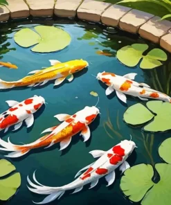 Koi Fishes Pond Diamond Painting