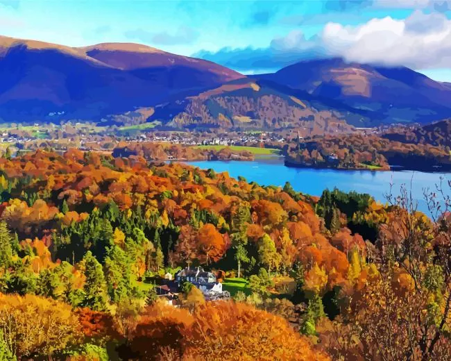 lake district in the autumn Diamond Paintings Lake District In The Autumn Diamond Painting
