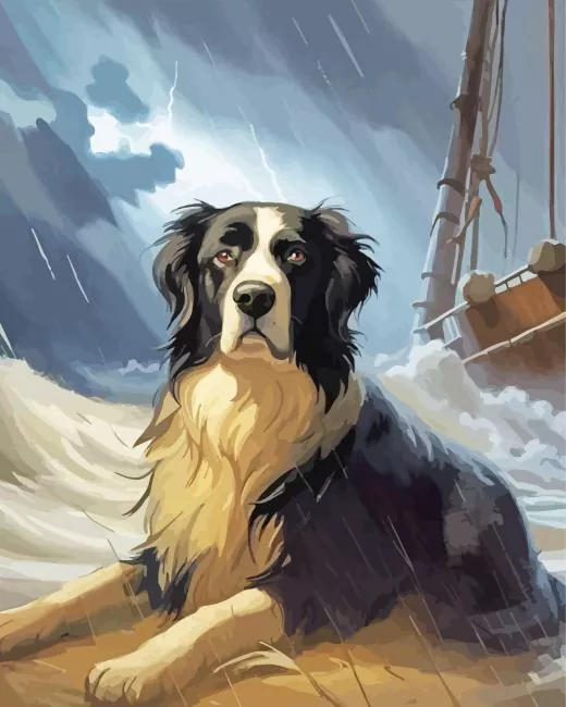 landseer dog Diamond By Numbers Landseer Dog Diamond Painting