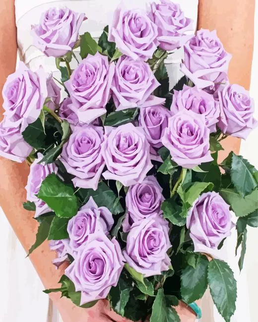 lavender roses Diamond By Numbers Lavender Roses Diamond Painting