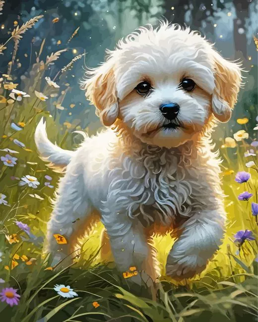 maltipoo dog Diamond By Numbers Maltipoo Dog Diamond Painting