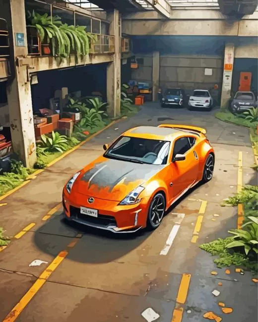 orange Nissan Z Diamond Dotz Orange Nissan Z Diamond Painting
