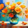 Orange Poppies Diamond Painting