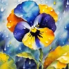 Pansy And Rain Diamond Painting