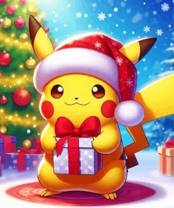 Pikachu Christmas Art Diamond Painting