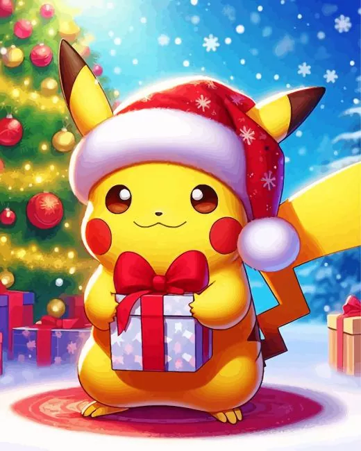 pikachu christmas art diamond paints Pikachu Christmas Art Diamond Painting