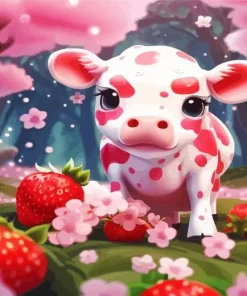 Pink Cow Diamond Painting