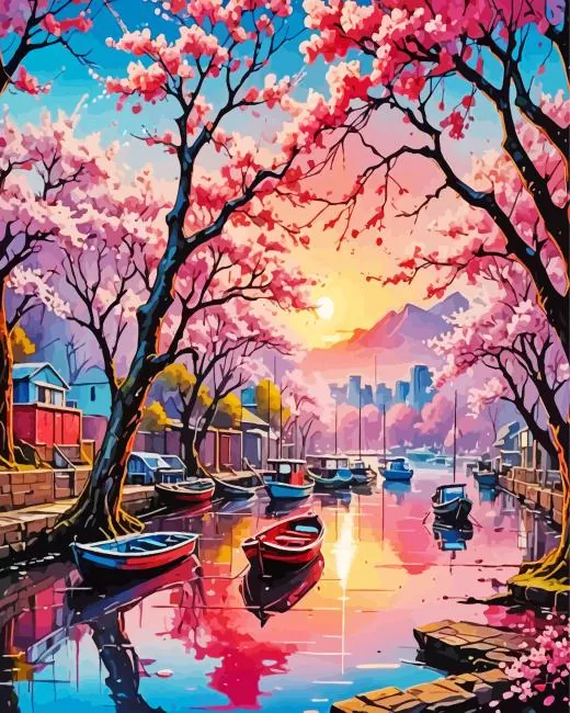pink sunset art diamond paints Pink Sunset Art Diamond Painting