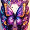 Purple Butterfly Art Diamond Painting