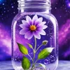Purple Flower In Jar Art Diamond Painting