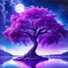 Purple Night Tree Diamond Painting