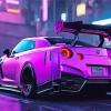 Purple Nissan GTR Diamond Painting