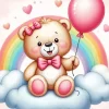 Rainbow Teddy Bear Nursery Diamond Painting