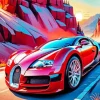Red Bugatti Car Diamond Painting