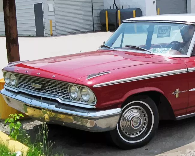 red ford galaxie Diamond Paintings Red Ford Galaxie Diamond Painting