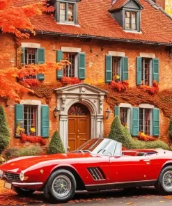 Red Vintage Ferrari Car Diamond Painting