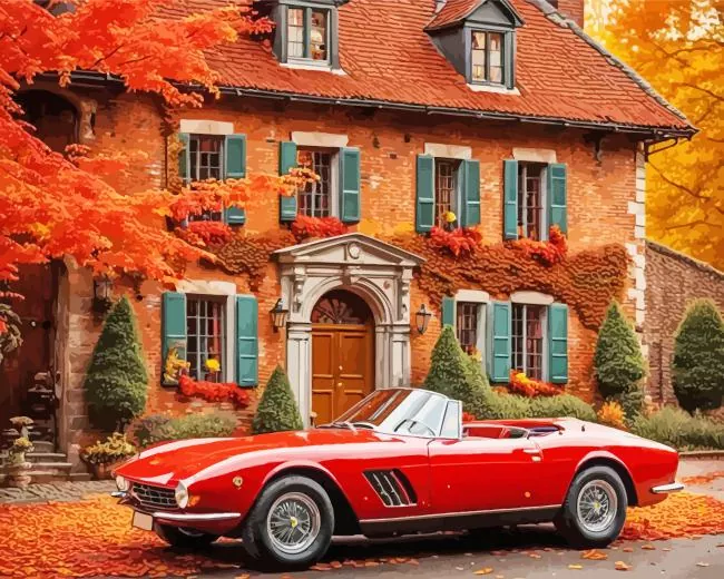 red vintage ferrari car Diamond Dotz Red Vintage Ferrari Car Diamond Painting