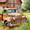 Retro Truck Barn Diamond Painting
