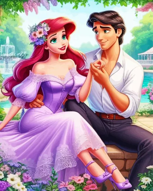 romantic eric and ariel Diamond By Numbers Romantic Eric And Ariel Diamond Painting