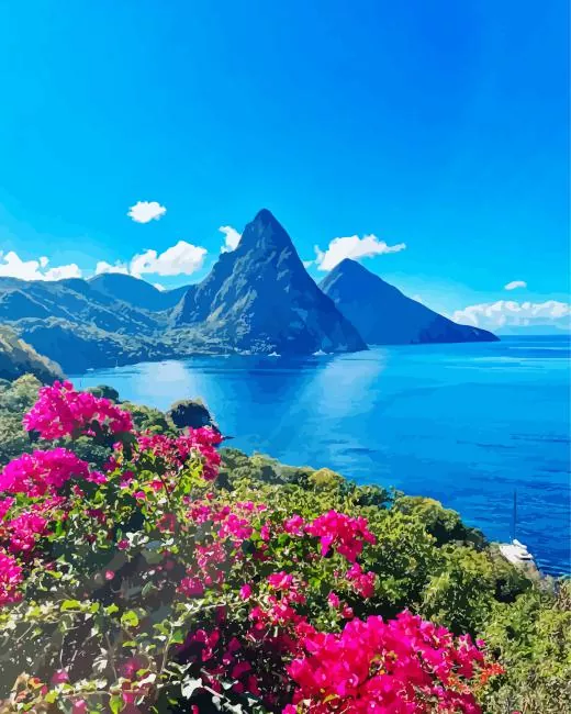 saint lucia in the caribbean Diamond With Numbers Saint Lucia In The Caribbean Diamond Painting