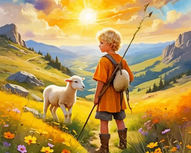 shepherd boy Diamond By Numbers Shepherd Boy Diamond Painting
