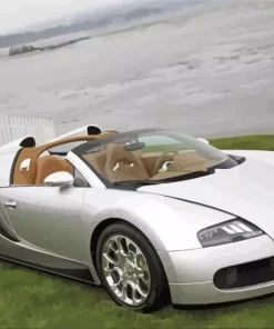 Silver Bugatti Veyron Diamond Painting