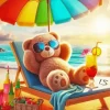 Teddy Bear On Holiday Diamond Painting