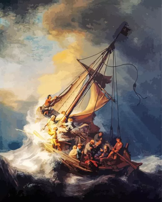 the storm on the sea of galilee by rembrandt Diamond Dotz The Storm On The Sea Of Galilee By Rembrandt Diamond Painting