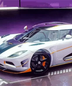 White Koenigsegg Agera Diamond Painting