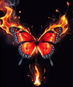 Black And Red Butterfly Burning Diamond Painting