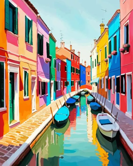 Burano Italy Diamond By Numbers Burano Italy Diamond Painting