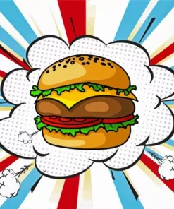 Burger Pop Art Diamond Painting