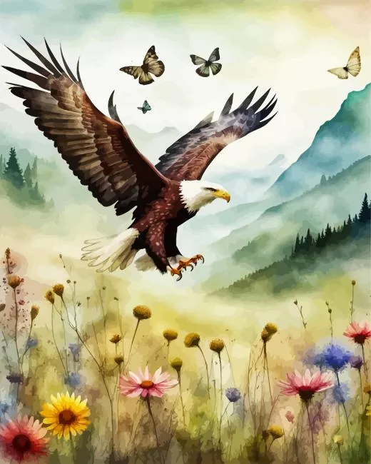 Butterflies and eagle Diamond Dotz Butterflies And Eagle Diamond Painting