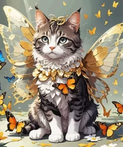 Butterfly Cat Diamond Painting