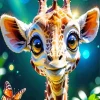 Butterfly Giraffe Diamond Painting
