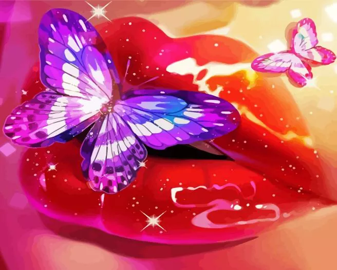 Butterfly On Lips Diamond Paintings Butterfly On Lips Diamond Painting