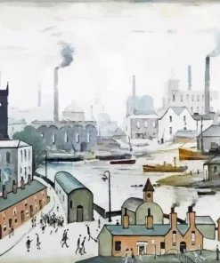 Canal and Factories by ls Lowry Diamond Painting