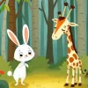 Cartoon Bunny And Giraffe Diamond Painting