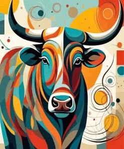 Colorful Abstract Bull Diamond Painting