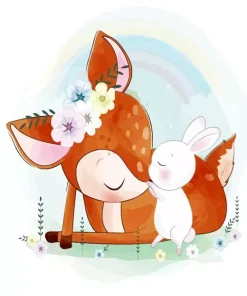 Cute Bunny And Deer Diamond Painting