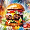 Delicious Hamburger Diamond Painting
