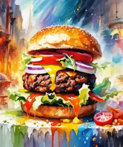 Delicious Hamburger Diamond Painting