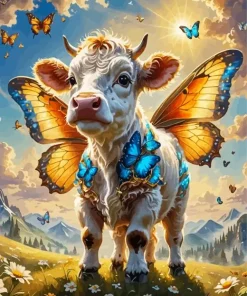 Fantasy Butterfly Cow Diamond Painting