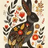 Folk Bunny Diamond Painting